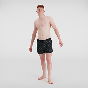 Men's Print Leisure 14" Swim Short Black/Blue - XS
