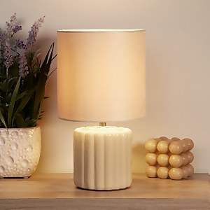 Phoebe Ceramic Table Lamp - Cream