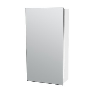 Single Door Mirrored Bathroom Cabinet White Homebase