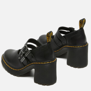 Dr. Martens Women s Eviee Leather Mary Jane Heels Black UK 3 Allsole