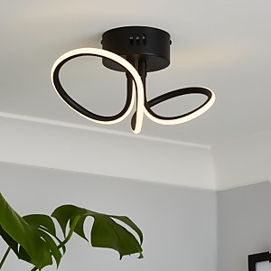Holden LED Looped Semi Flush Ceiling Light - Black