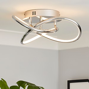 Bailey LED Spiral Flush Ceiling Light - Chrome