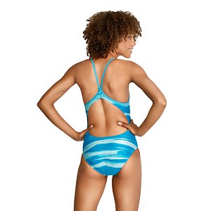 Women's Printed Flyer One Piece Blue