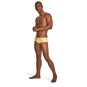 Men's Printed Euro Brief Yellow