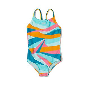 Print Strappy Back One Piece - Teal | Size 7