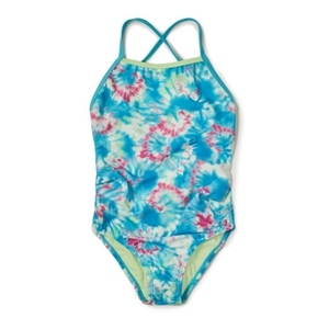Printed X Back One Piece - Teal | Size 7