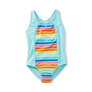 Ruffled Detail Racerback One Piece - Blue | Size 10