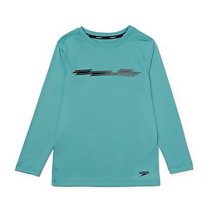 Long Sleeve Graphic Swim Shirt - Teal | Size Xs