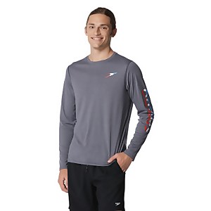 Speedo Graphic Long Sleeve Swim Rashguard - Peacoat | Size S