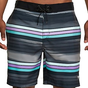 Men's Seafaring Stripe Bondi Basin Boardshort 18" Black