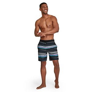 Men's Seafaring Stripe Bondi Basin Boardshort 18" Black