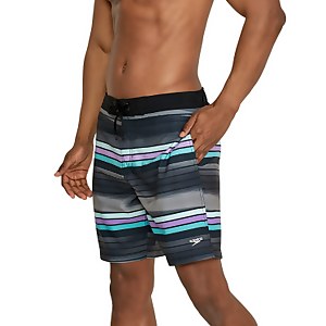 Men's Seafaring Stripe Bondi Basin Boardshort 18" Black