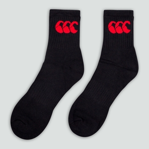 CANTERBURY CREW SOCK 3 PACK AU BLACK/RED - S
