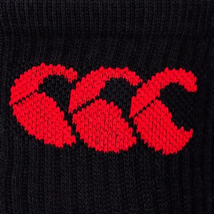 Adult Unisex Crew Sock 3Pk Black/Red