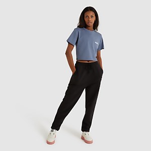 Bauchfreies T-Shirt Claudine Blau für Damen