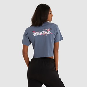 Bauchfreies T-Shirt Claudine Blau für Damen