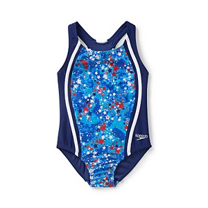 Printed Sport Splice One Piece - Navy | Size 4