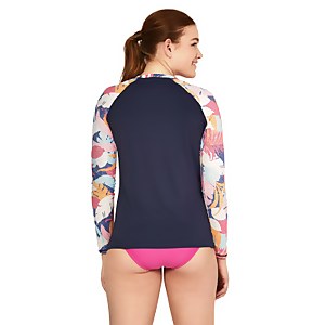 Women's Printed Long Sleeve Rashguard Navy