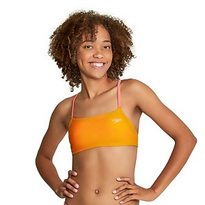 Women's Solid Strappy Fixed Bikini Top Yellow