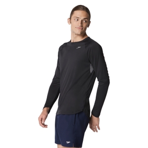 Maillot dermoprotecteur de bain manches longues Speedo pour hommes, noir