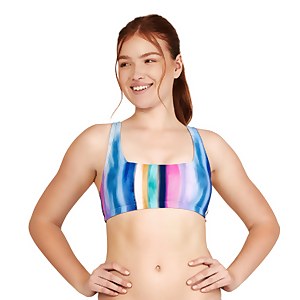 Women's Square Neck Bikini Top Blue - XS