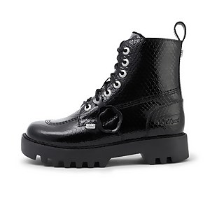 Adult Women's Kizziie Higher Boot Leather Black Reptile - 3