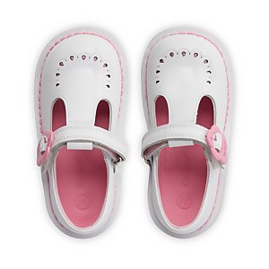 Infant Girls Kick Fleur T-Bar Patent Leather White