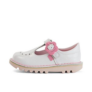 Infant Girls Kick Fleur T-Bar Patent Leather White - 5