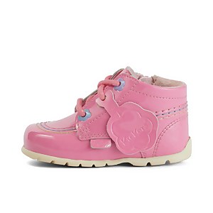 Babies Unisex Kick Hi Babies Fleur Patent Leather Pink Kickers