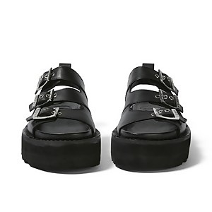 Adult Women's Knox lo buckle Sandal Leather Black
