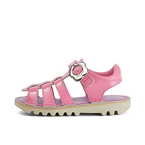 Infant Girls Kick Fleur Leather Pink - 5