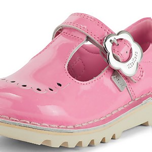 Infant Girls Kick Fleur T-Bar Leather Pink