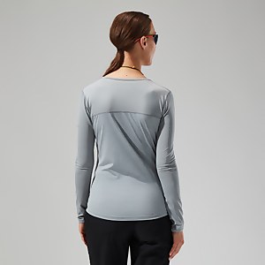Women's Voyager Tech Tee Long Sleeve Crew - Grey/Light Grey