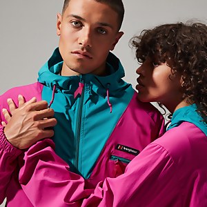 Unisex Wind Shirt 90 Half Zip - Pink / Turquoise