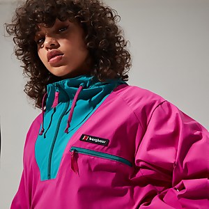 Unisex Wind Shirt 90 Half Zip - Pink / Turquoise