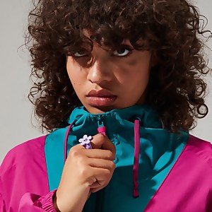 Unisex Wind Shirt 90 Half Zip - Pink / Turquoise