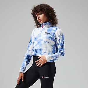 Women's Prism Crop Half Zip Fleece - Light Purple / White