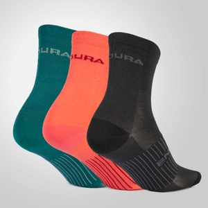 COOLMAX® Stripe Socks Triple Pack - Black - One Size