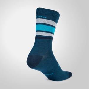 Baabaa Merino Stripe Socks - Blueberry - S-M