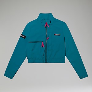 Women's Cropped Co-Ord Wind Waterproof Jacket Dark Turquoise - XS