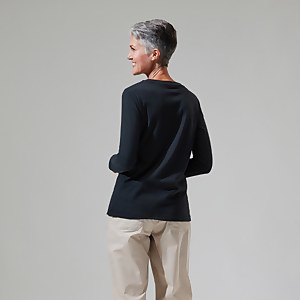 Women's Linear Landscape Long Sleeve Tee Black