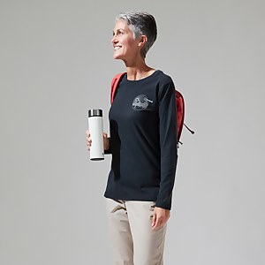 Women's Linear Landscape Long Sleeve Tee Black