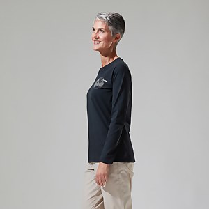 Women's Linear Landscape Long Sleeve Tee Black