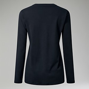 Women's Linear Landscape Long Sleeve Tee Black