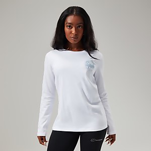 Linear Landscapre Long Sleeve T-Shirt für Damen - Weiß