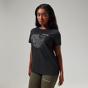 Women's Linear Landscape Super Stretch Tee Black
