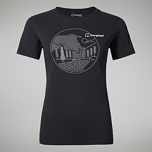 Women's Linear Landscape Super Stretch Tee Black