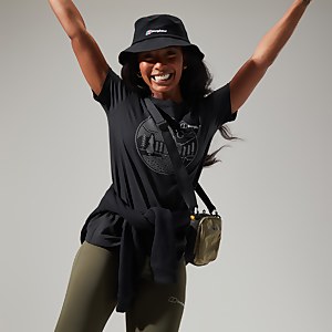 Women's Linear Landscape Super Stretch Tee Black
