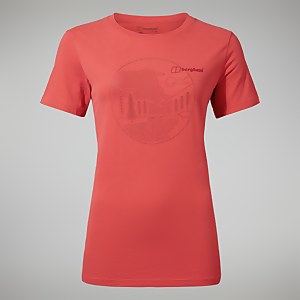 Linear Landscapre Long Sleeve T-Shirt für Damen - Rot