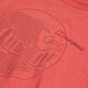 Linear Landscapre Long Sleeve T-Shirt für Damen - Rot